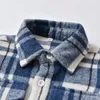 Kids Shirts top and top Winter Toddler Baby Kids Boys Gentleman Shirt Little Boy Long Sleeve Plaid Shirts Tops Tuexdo Clothes for Wedding 230317