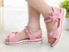 Sandali rosa perla bianco moda antiscivolo fondo morbido fiocchi estate coreana ragazze scarpe da principessa per bambini
