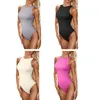 Tanques femininos m2ea feminina verão halter pescoço puro racerback skinny bodysuit top top sem mangas com nervuras de cor de cor sólida de cor sólida