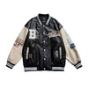 Мужские куртки мужские университетские бейсбольные куртки Mens Windage Emelcodery Letter Patchwork College Coats Hip Hop Bomber Coat Unisex 230317