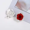 Backs kolczyki 2023 Letnia moda luksusowy kwiat róży nożyce clip osobowość metalowe płatki kobiety urok biżuterii