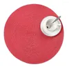 Table Mats 1pcs 38cm Round Weave Placemat Dining Napkin Pads Non-Slip Heat Resistant Cushion Kitchen Party Decoration