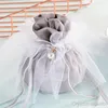 Gift Wrap 10/20pcs Luxury Drawstring Velvet Bags With Gauze&Pearl Jewelry Pouches Christmas Decor Wedding Favor Wrapping