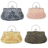 Evening Bag Clutch Ladies Beads Wedding Party Bridal Embroidered Handbag Solid Retro Small Mini Wallets 230316