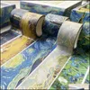 2016 Nastri adesivi 8 pezzi / set Nastro adesivo Washi Stam oro Van Gogh Serie Notte stellata Adesivo decorativo artigianale floreale Xbjk2112 Drop Del Dhs5N