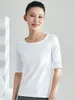 Women's T-Shirt 2PCS/Pack Women T-shirt Half sleeve tshirt for Woman Slash Collar Solid Color Women's Top Spring Summer Cotton Shirt for womens 230317