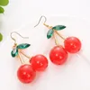 Stud Earrings Ladies Lovely Fruit Funny Party Jewelry Cute Exaggerate Sweet 3D Cherry Earrings.