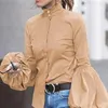 Women's Blouses Vintage Lantern Sleeve Shirts Women 2023 Stand Kraag Wit Blouse Fashion Cotton Elegante knop Tops Blusas 19179