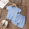 Ensembles de vêtements 1-7 ans couleur unie bébé vêtements ensemble été Modal nouveau-né bébé garçons filles vêtements 2 pièces bébé pyjamas unisexe enfants vêtements ensembles