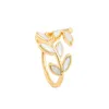Anelli a fascia 2020 Nuovo anello aperto a forma di ramo di foglie creative per donna Moda gioielli da dito coreano Anelli insoliti da ragazza per feste di matrimonio di lusso G230317