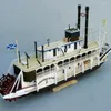 Decorative Figurines 1:100 Scale USA Mississippi Steam Paddle Boat 3D Paper Model Kit ATT