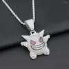 Colares pendentes Personalidade Creative Zircon rindo pequeno colar de diabo para homens Função de desenho animado de desenho animado elf -Hip Hop Cadeir