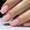 Falsas Nails 24 unids brillante marrón oscuro prensa en falso con pegamento de gelatina DIY largo artificial cubierta completa herramienta de manicura