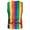 Gilet da uomo Gilet a strisce arcobaleno Gilet Moda versione coreana britannica Abbigliamento Banchetto Gilet sottile monopetto casual alla moda 230331