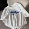 Herr t-shirts ader 2023 Ny koreansk version räv broderi kort ärm mode lösa förtjockade t-shirt män och kvinnor mode trend t230317