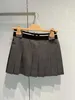 Skirts designer Academic Grey High Waist Pleated Womens Spring/Summer 2023 New Slim Short A-line Half-length U43L