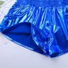 Men's Shorts Mens Shiny Metallic Boxer Shorts Low Rise Stage Performance Rave Clubwear Costume Males Shorts Trunks Underpants Bottoms 230317