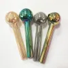 4inch Colorful Smoking Accessories 30mm Ball Thick Tube Smoking Pipes Tobcco Herb Glass Oil Nails Pyrex Glass Oil Burner Pipe