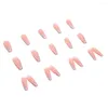 False Nails 2023 24pcs Roze Frans lange pers op elegante vingernagels stickers manicure manicure spaar tijd kunstmatig