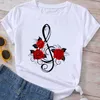 Magliette da donna Abiti di moda T-shirt estiva Musica Amore Dolce anni '90 Abbigliamento da donna Cartoon Maglietta grafica a maniche corte T-shirt da donna Top femminile