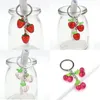 Söta fruktnyckelringar 3D akryl körsbär persika Apple Strawberry Keychain Keyring Car Holder Bag Pendant Accessories Jycken gåva för kvinnor flickor barn