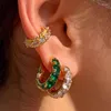 Hoop oorbellen wtltc vaste schone groene kristal ronde delicate geometrische kleine hoepels minimaal klein met charmes