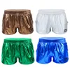 Men's Shorts Mens Shiny Metallic Boxer Shorts Low Rise Stage Performance Rave Clubwear Costume Males Shorts Trunks Underpants Bottoms 230317