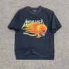 T-shirts masculinos 22sss lavados e fizeram rua antiquada de cadeira elétrica de cadeira elétrica impressão de homens e mulheres de camiseta solta do pescoço redondo Tide T230317