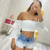 Women's Shorts Womens Jeans Street Fashion Style Gradient Denim Short Pants Y2k Ladies Casual Bottoms Light Blue Destroyed Holes In It