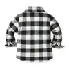 Barnskjorta uniex födda Baby Boys Girls Warm Flanell Shirts Single Breasted Shirts Blus Toddler Winter Windcoat Tops Toddler Spädbarnsupplösta 230317