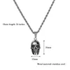 Pendant Necklaces Rock Punk Street Style Stainless Steel Skeleton Skull Charms Men Necklace Twist Chain Pendants For Jewelry