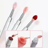 Ferramentas de maquiagem de beleza feminina Pincel labial de silicone macio com capa Aplicador multifuncional Pincel cosmético Pincéis de maquiagem para sombra de olho Batom Pincel De Labios