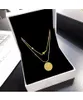 Chains Colorful L Cross Round Letter Pendant Double Clavicle Chain Gold Color Choker Necklace For Women Girlfriend Party Jewelry Gift