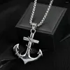 Chaînes Haute Qualité Anchor Croix Collier Pour Hommes Vintage Hip Hop En Acier Inoxydable Pendentif Bijoux De Mode