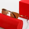 20% OFF Lunettes de soleil nouveaux hommes et femmes de type de travail jambe en bois demi-monture maille rouge métal tendance de la mode personnalité lunettes platesKajia New