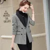 Kvinnors tvåstycksbyxor 2023 Autumn Winter Novelty Uniform Styles Formella kvinnor Business Work Wear Suits Ladies Office Professional Blazers S S