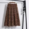 Gonne in stile coreano Summer Elegante gonna floreale vintage jupe High Waist A-line elastico lungo elastico sottile