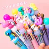 Kawaii mignon Animal dessin animé stylos à bille 35 couleurs école fournitures de bureau papeterie 10 multicolore coloré recharge