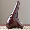 Professionellt musikinstrument Rökt Flata Ocarina 12 Hole Alto Tone C Key Ocarina Flute Ceramic Legend of Ocarina