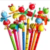 Pencils 24Pcs Windmill Animal Doll designs Non-toxic lead free wooden pencils for school students writing prize/HB/ drawing 230317