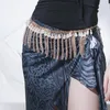 Vêtements de scène femmes accessoires de danse du ventre perles ceinture pour chaîne bijoux corps or franges ceintures de hanche
