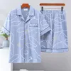 Herren-Nachtwäsche, Herren-Pyjama-Set, Sommer-Kurzarm-Nachtwäsche, 2-teilig, lässige Loungewear-Pyjama, 5XL, Homewear, Hombre, Pijama, Anime-Roomwear, 230317