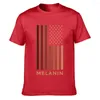 Men's T Shirts Melanin Usa Flag Shirt Famous Summer Style Cotton Over Size S-5xl Fashion Basic Solid Print Unique