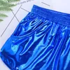 Mäns shorts Mens Shiny Metallic Boxer Shorts Low Rise Stage Performance Rave Clubwear Costume Mannes Shorts Trunks Underpants Bottoms 230317