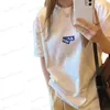 メンズTシャツ韓国語バージョンレターゴーストデカールラウンドネック半袖男性と女性T230317