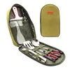 Ensembles de vaisselle Organisateur d'ustensiles de cuisine de camp Ensemble de voyage - Kit d'ustensiles de cuisine de camping pour barbecue portable de 8 pièces avec étui résistant à l'eau