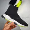 2023 Designer Soque Sapato Casual Sapatos Plataforma Mulher Mulher Fly Knit Speed ​​Speed ​​1.0 Runner Triple Black White Trainer Sneaker Master em relevo Speeds Speeds Booties