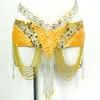 Stage Wear Professional Belly Dance Waist Belt Adjustable Fit Rhinestones Sequins Hip With Tassels