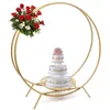 Gold/ Silver Double Circle Wedding Arch Rack Cake Display Stand Balloons Flower Holder Background Silver/Gold