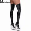 Socken Strumpfwaren Sexy Wetlook Strümpfe Beinbekleidung Damen Clubwear Latexstrümpfe Lady Kunstleder Fetisch Kostüme Erotik Bodystocking Übergröße 230316